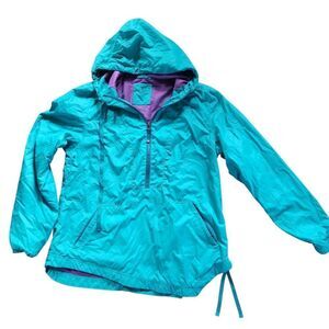 Prana Windbreaker Jacket Womens M Fiona Anorak Blue Green Teal Purple  Pre-owned